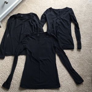 Gap Thin black basic long sleeve tops size XS